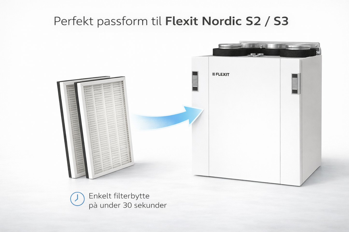 Ventilasjonsfilter til Flexit Nordic S2 og S3 - Komplett filtersett