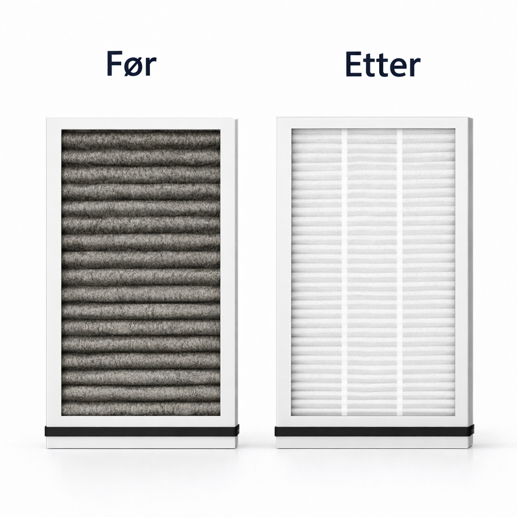 gammelt vs nytt ventilasjonsfilter