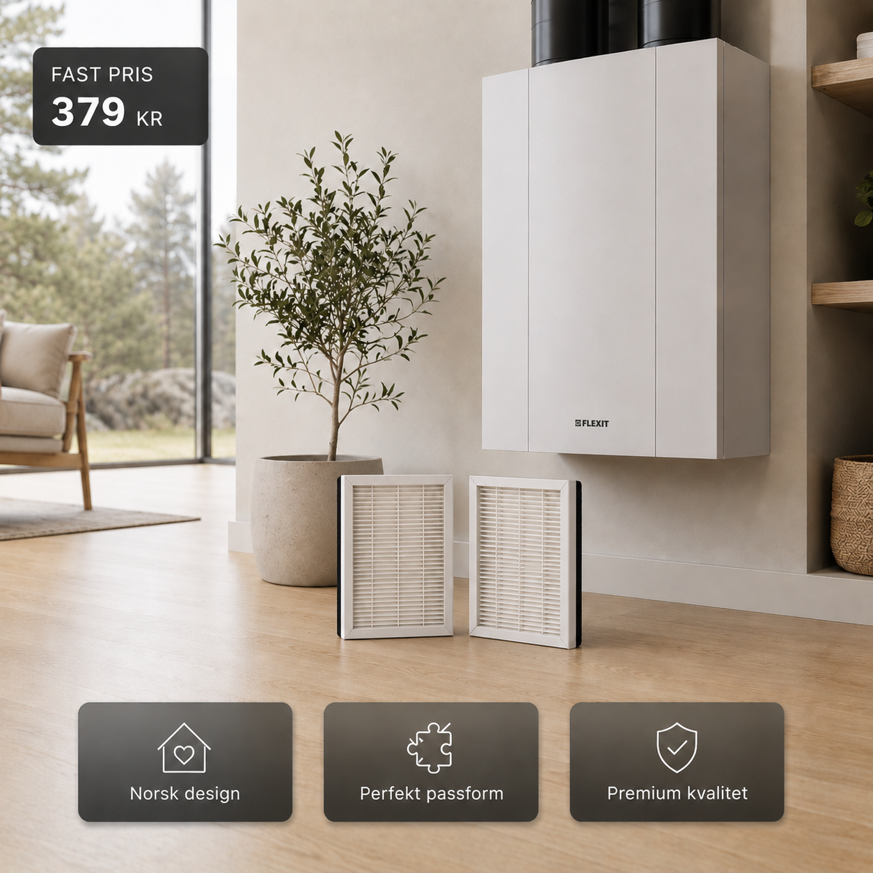 produkt fordeler flexit nordic s4 ventilasjonsfilter
